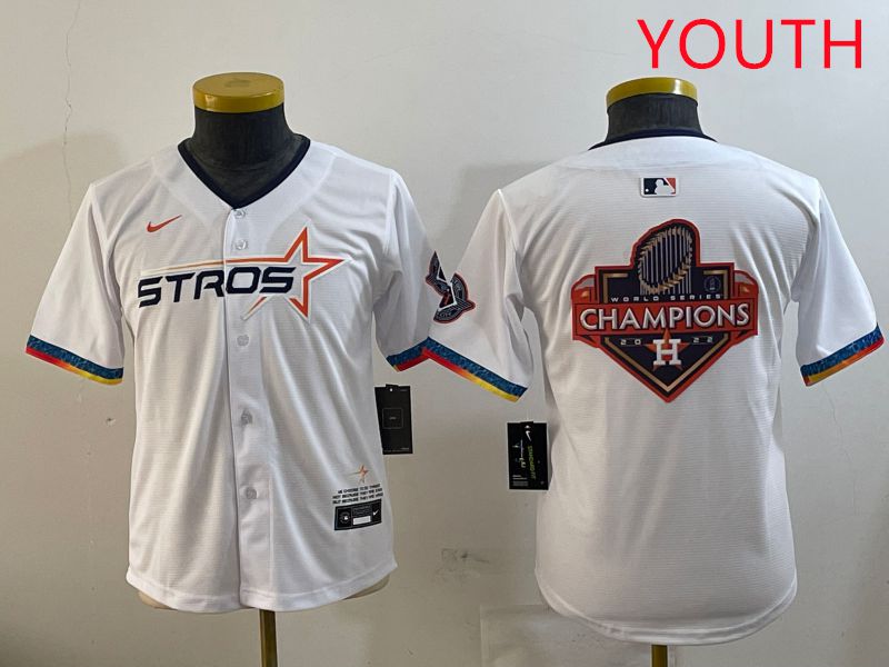 Youth Houston Astros Blank White Fourth generation Joint Name 2025 Nike MLB Jersey style 12->youth mlb jersey->Youth Jersey